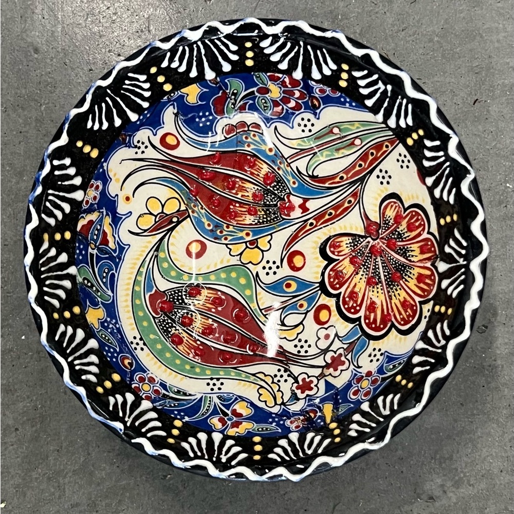 Lovely 5” Diameter Blue Handmade “What Not” Bowl with Intricate Design